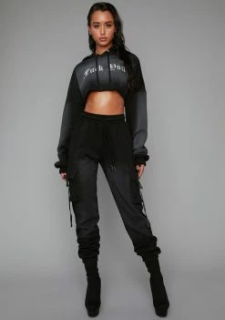 Poster Grl Attitude Adjustment Crop Hoodie Tops