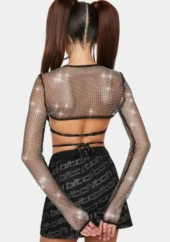 Poster Grl Tops Keep It Icy Rhinestone Shrug