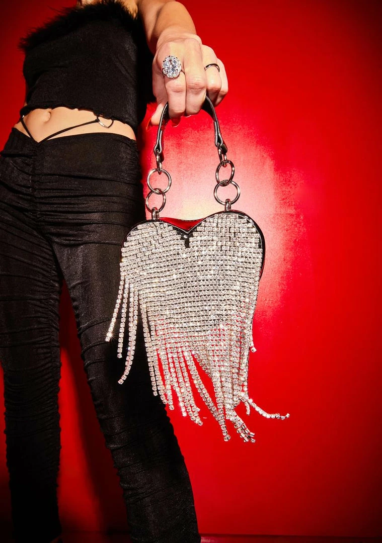 Poster Grl Bags & Wallets Night Mine All Mine Rhinestone Heart Mini Purse 3 Poster Grl Bags & Wallets Night Mine All Mine Rhinestone Heart Mini Purse