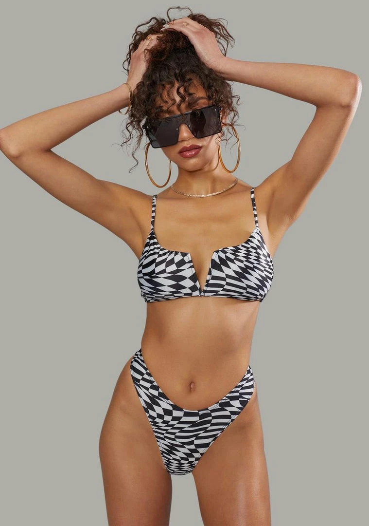Poster Grl Warped Realm Checkered Bikini Set Swim 3 Poster Grl Warped Realm Checkered Bikini Set Swim