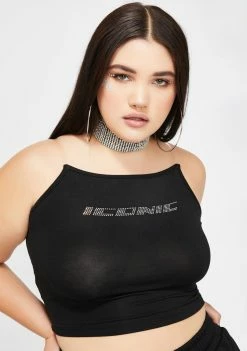 Poster Grl Totally Iconic Clout Rhinestone Tank Tops