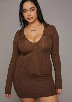 Poster Grl Plus She Caught Me Ribbed Dress