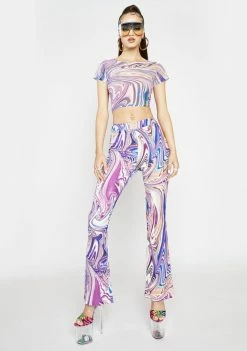 Poster Grl Tops Lavender Hypnotic Habits Mesh Baby Tee