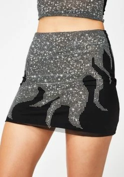 Poster Grl Set Me On Fire Rhinestone Skirt