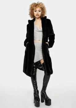 Poster Grl Faux Fur Coats Spell It Out For You Faux Fur Coat