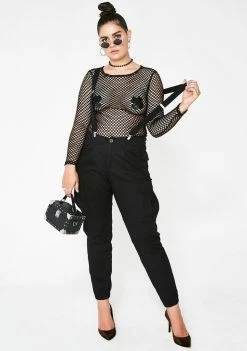 Poster Grl Bottoms Be The Bizness Suspender Cargo Pants