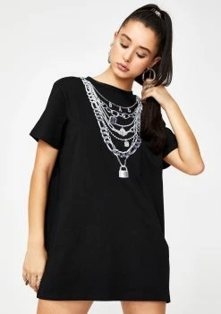 Poster Grl Stackin' Checks T-Shirt Dress