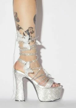 Poster Grl Blindin' Pixie Queen Lace Up Heels Platform Heels