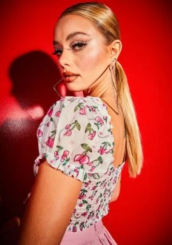 Poster Grl Angel Choose Ur Cherry Ruffle Crop Top