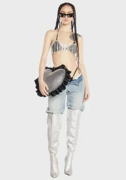 Poster Grl Decorative & Novelty Pillows Billionaire Bling Rhinestone Heart Pillow