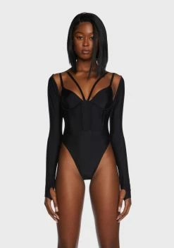 Poster Grl Cut-Out Bodysuit Lick You Lots Strappy Bodysuit