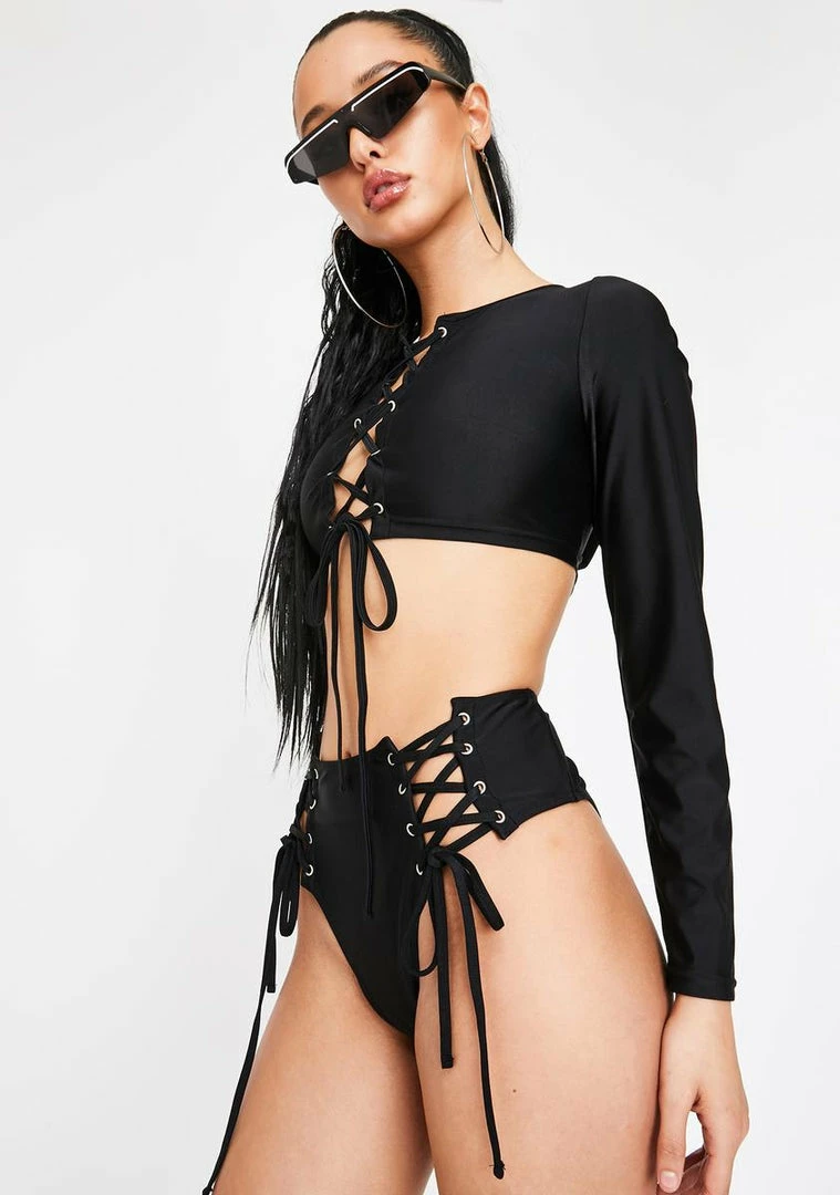 Poster Grl Undercover Hustler Lace Up Bikini Set Swim 4 Poster Grl Undercover Hustler Lace Up Bikini Set Swim
