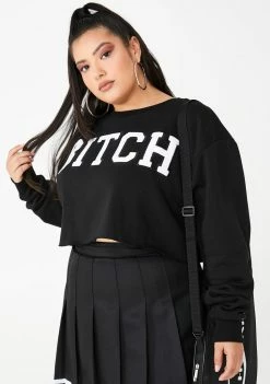 Poster Grl Tops Legit Bish Squad Cropped Sweatshirt