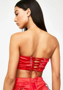 Poster Grl Tops I'm The Plug Satin Tube Top