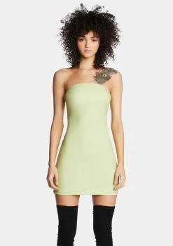 Poster Grl Lime Future Starts Slow Tube Mini Dress