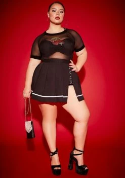 Poster Grl Plus Night School Sweetheart Pleated Skirt Bottoms