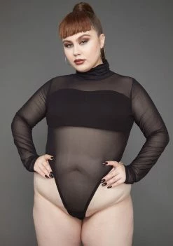 Poster Grl Tops Can't Figure Me Out Mesh Bodysuit