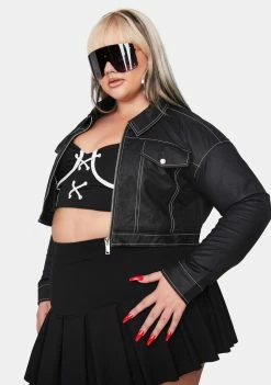 Poster Grl Luxe No Hard Feelingz Cropped Jacket