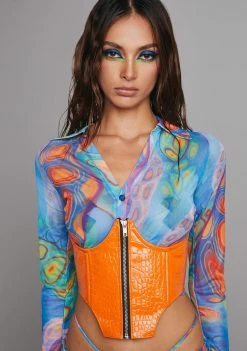 Poster Grl Sunset Out Of Element Underbust Corset Corset Top