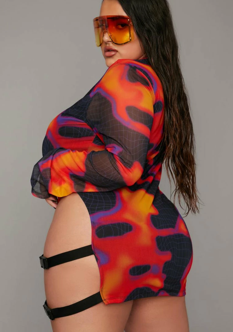 Poster Grl She's Heatin' Up Mesh Dress 6 Poster Grl She's Heatin' Up Mesh Dress