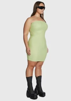 Poster Grl Plus Lime Future Starts Slow Tube Mini Dress