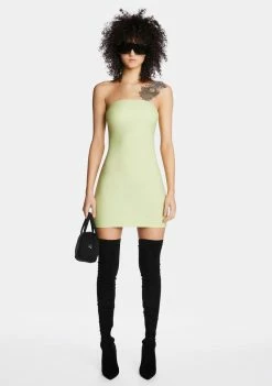 Poster Grl Lime Future Starts Slow Tube Mini Dress
