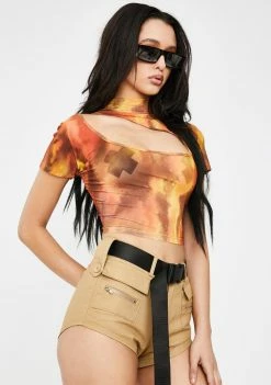 Poster Grl Glow Viral Overnight Mesh Top Tops