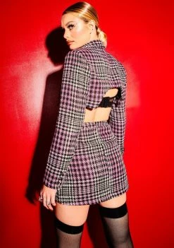 Poster Grl She's Been Mean Cropped Tweed Blazer 9 Poster Grl She's Been Mean Cropped Tweed Blazer