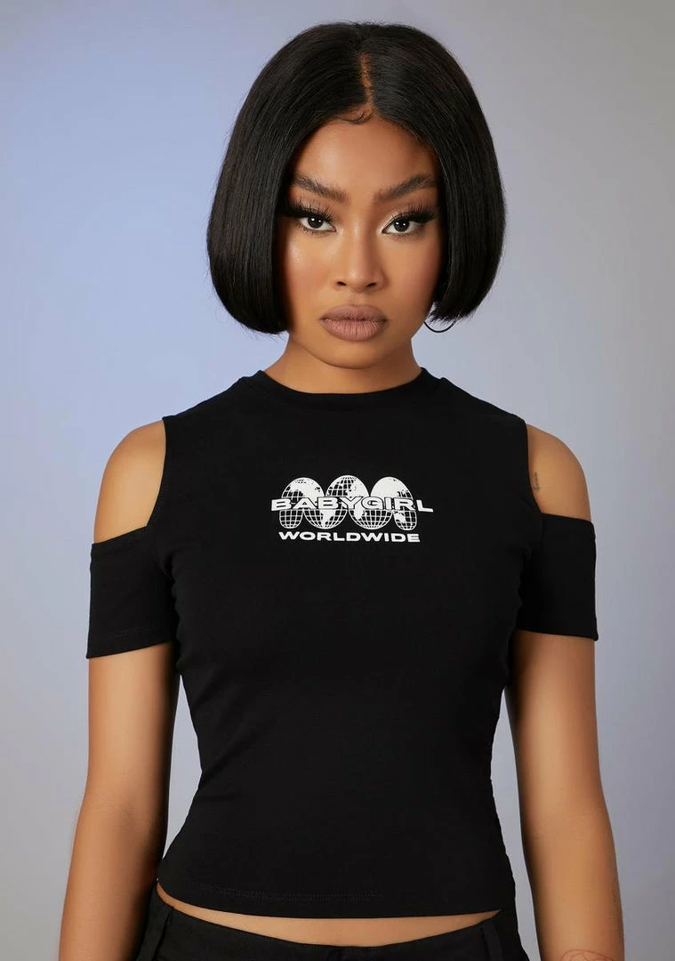 Poster Grl Viral Sensation Cut-Out Graphic Tee Tops 2 Poster Grl Viral Sensation Cut-Out Graphic Tee Tops