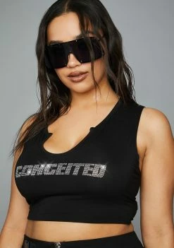 Poster Grl Plus Big Ego Rhinestone Tank Top