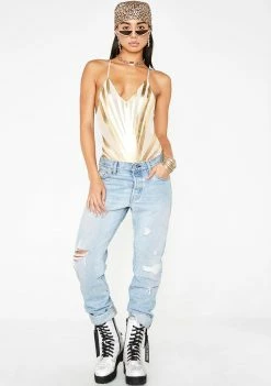 Poster Grl Tops Gilded Starburst Mesh Bodysuit