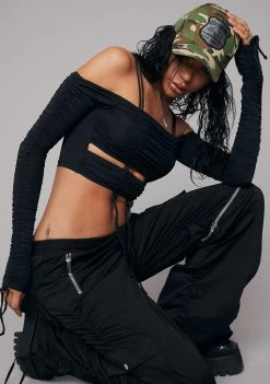 Poster Grl Undercover Lovers Off Shoulder Top Long Sleeve Crop Top 7 Poster Grl Undercover Lovers Off Shoulder Top Long Sleeve Crop Top