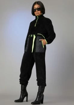 Poster Grl None Of Ur Business Teddy Joggers Bottoms