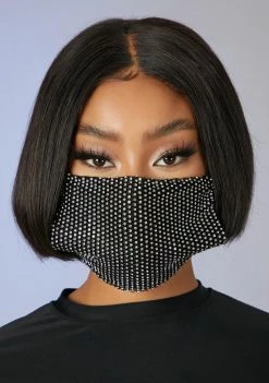 Poster Grl Face Masks Respect The Drip Rhinestone Face Mask