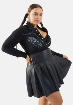 Poster Grl Trendy Trailblazer Vegan Leather Pleated Mini Skirt