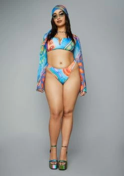 Poster Grl Swim Plus Trippy Charmer 4-Piece Bikini Set 8 Poster Grl Swim Plus Trippy Charmer 4-Piece Bikini Set