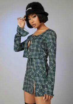 Poster Grl Never The Same Plaid Skirt Set