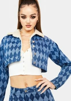 Poster Grl Outerwear Classy Act Denim Crop Jacket