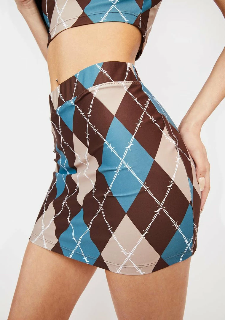 Poster Grl Beware Of Baddie Argyle Mini Skirt Bottoms 4 Poster Grl Beware Of Baddie Argyle Mini Skirt Bottoms