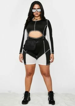 Poster Grl Jumpsuits & Rompers Legit Bawdy Goals Biker Playsuit