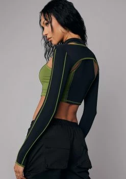 Poster Grl Kush Nightly Duty Shrug Crop Top Set