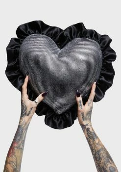 Poster Grl Decorative & Novelty Pillows Billionaire Bling Rhinestone Heart Pillow