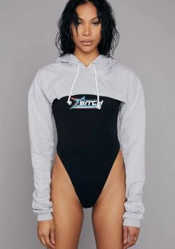 Poster Grl Printed Bodysuit Got A Saga Hoodie & Bodysuit