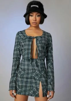 Poster Grl Never The Same Plaid Skirt Set