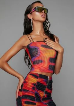 Poster Grl Tops Heatin' Up Mesh Tank