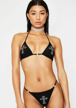 Poster Grl Swim Risque Reign Rhinestone Bikini Set