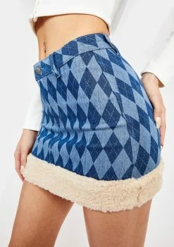 Poster Grl Classy Act Denim Mini Skirt Bottoms