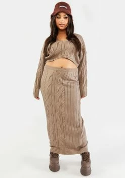 Poster Grl Plus Signed And Delivered Knit Skirt Set