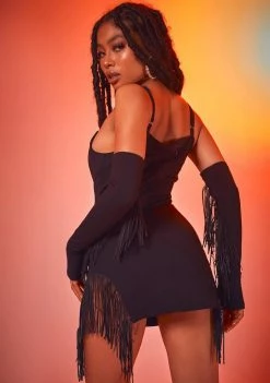 Poster Grl Old Town Funk Fringe Dress Set