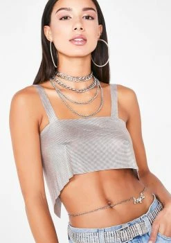 Poster Grl High Glamour Chainmail Top Tops
